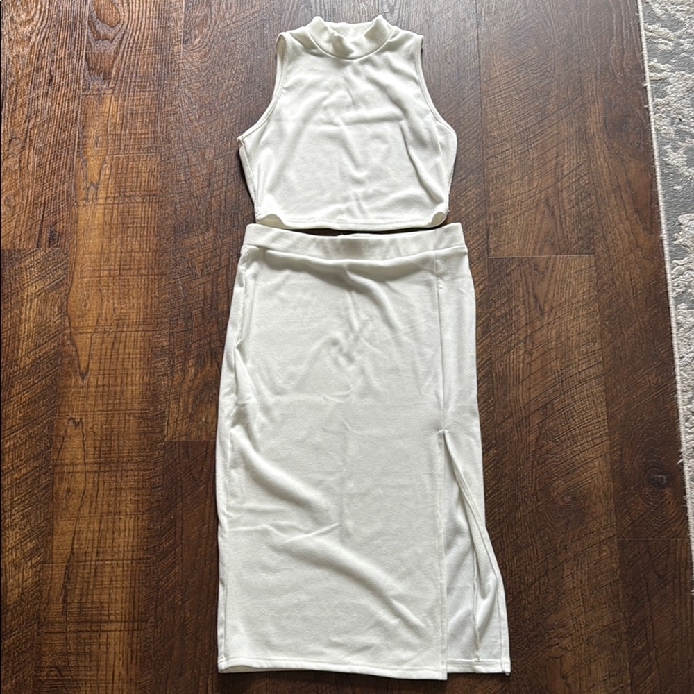SHEIN Cream Midi Skirt Set